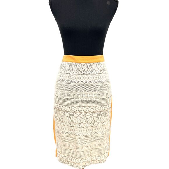 Potter's Pot Creme Crochet Lace Cropped Boxy Top Lace Skirt Boho Large‎ - Picture 2 of 12